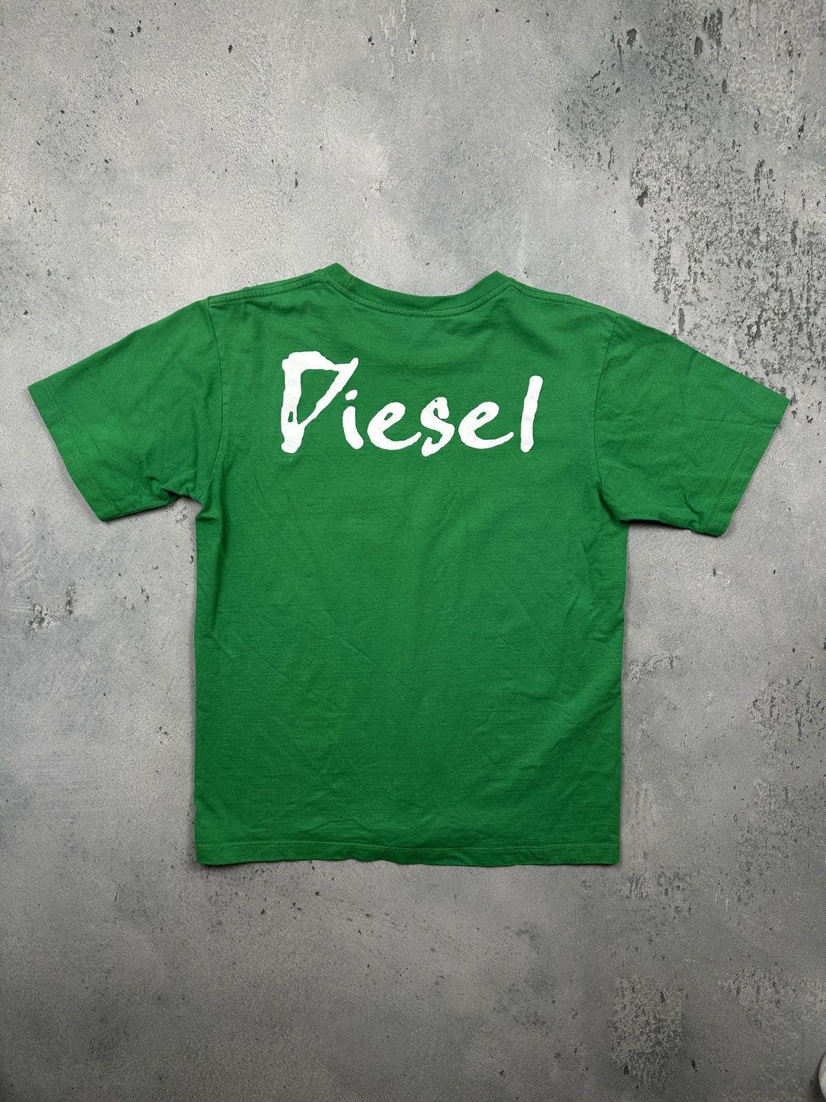 Vintage Diesel Y2K Green Graphic Tee With Barbed Wire Print - Etsy