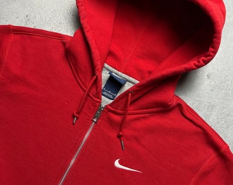 Nike Vintage Zip-Up Hoodie Jacke zentralen swoosh logo y2k 90