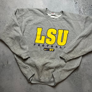 Nike LSU Football 97 Crew, kastenförmiger Swoosh in der Mitte, Y2K-Logo USA 90 Bild 5