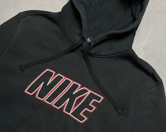 Nike boxy fit sudadera con capucha vintage centro swoosh deletreado y2k