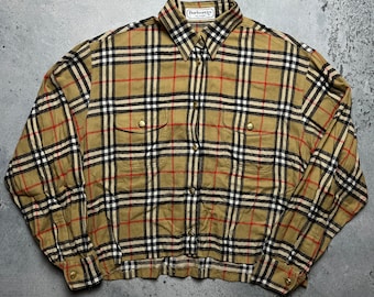 Vintage Burberry’s Shirt Button Up Nova Check Custom Casual
