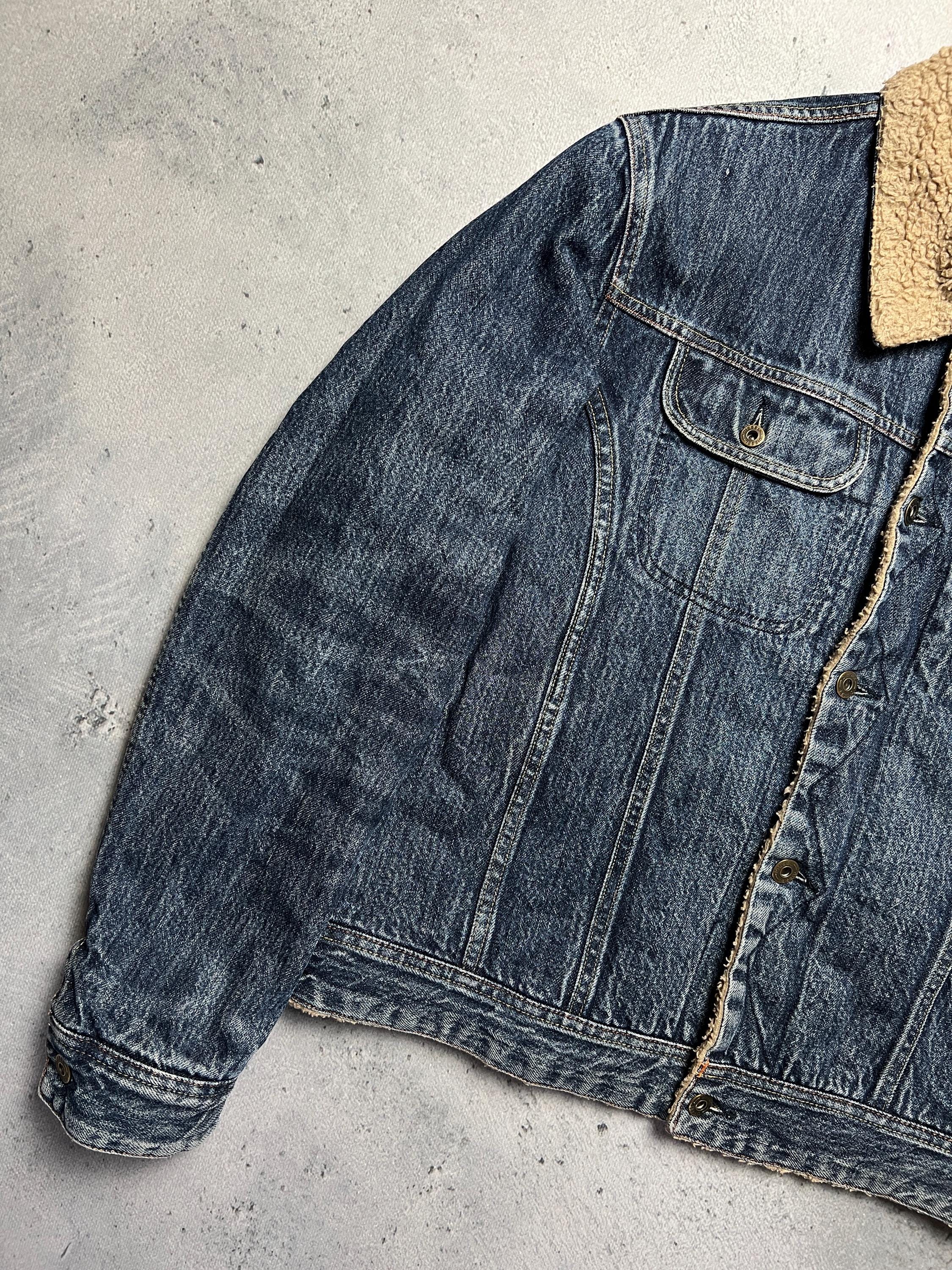 Vintage 00s Archive Diesel Trucker Sherpa Jacket Denim Jeans