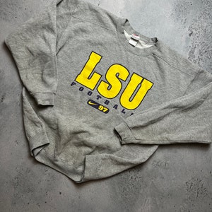 Nike LSU Football 97 Crew, kastenförmiger Swoosh in der Mitte, Y2K-Logo USA 90 Bild 1