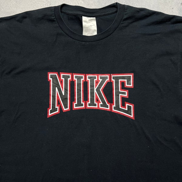 Nike tee Vintage 90s Nike Central Logo Swoosh T-shirt y2k