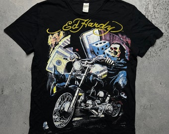Ed Hardy by Christian Audigier Biker Skeleton Ghost Rider