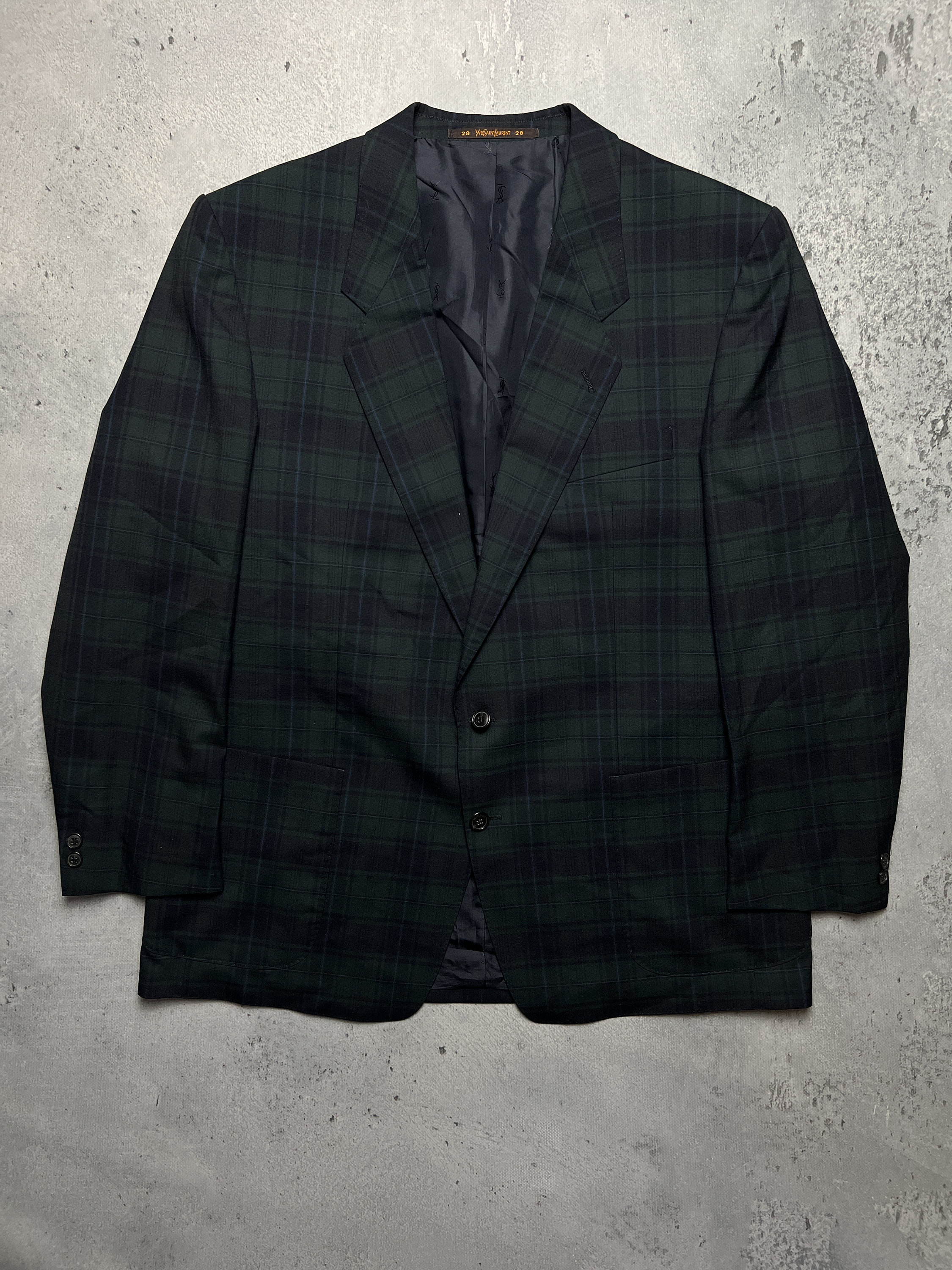 ヴィンテージ イヴ サンローラン ブレザー ジャケット チェック柄 80