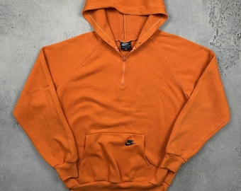 Vintage Nike Hoodie Made in UK Half Zip Retro Swoosh M 80s