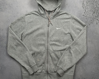 Sudadera con capucha vintage con cremallera y logo Nike Center Swoosh Y2K de los años 2000