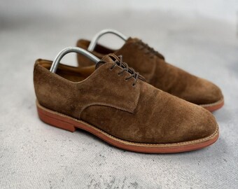 Sanders Jackson Brown Suede Derby Shoes Made In England UK8