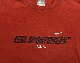 Nike Crew Boxy Center Swoosh Y2k logo rare USA années 90