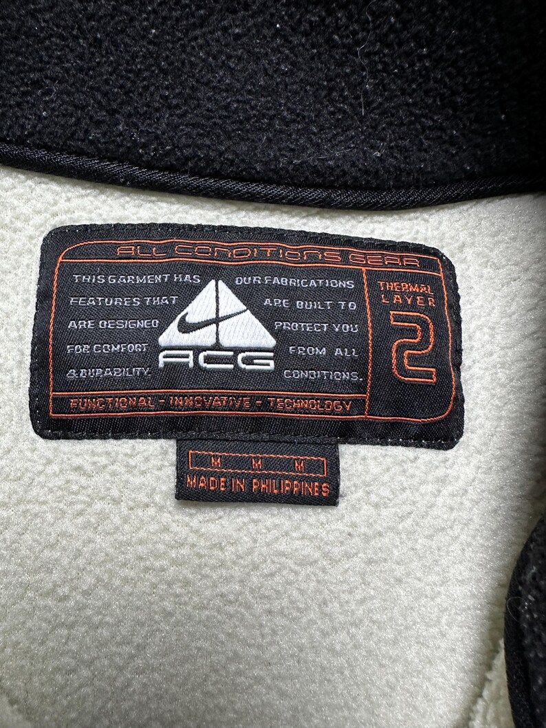Vintage 90s Nike ACG Cream Polartec Gilet Fleece Jacket Vest - Etsy