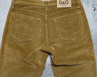 Dolce & Gabana Velour Lux Jeans vintage Italie Rare des années 90 pantalon