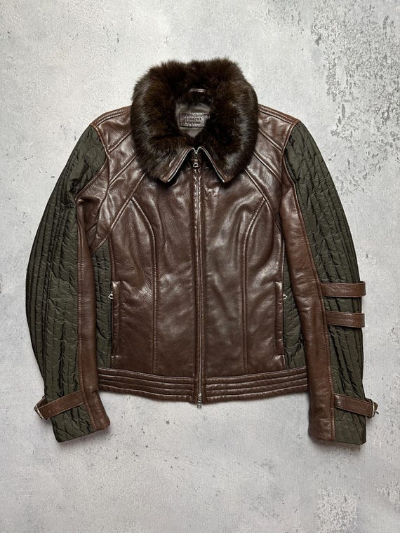 00s fur leather jacket archive イタリア製 00s fur leather jacket archive イタリア製 00s archive fur leather