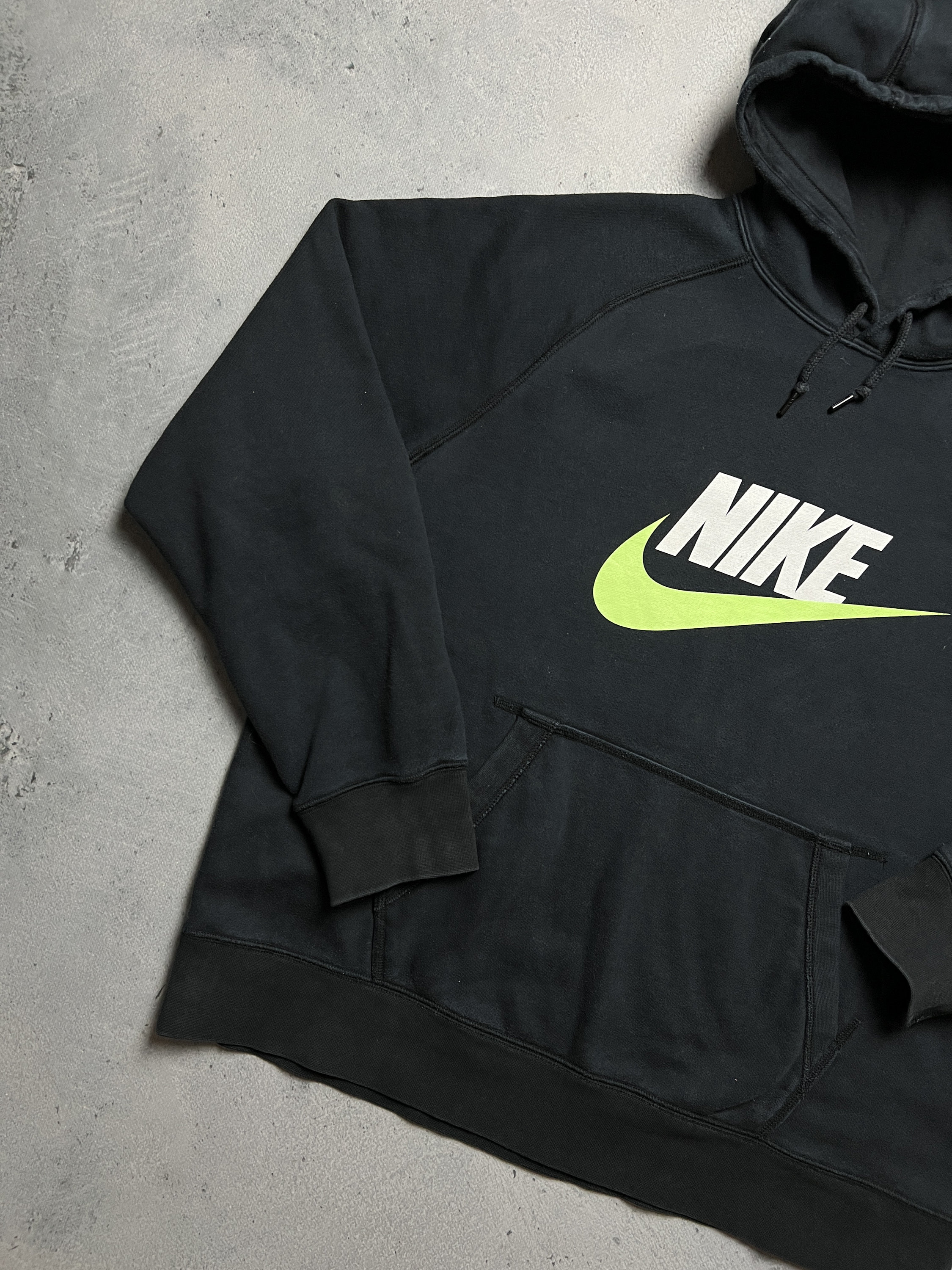 neon green and black nike hoodie