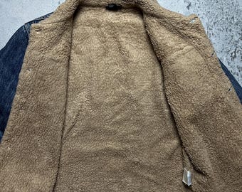 Vintage 00s Archive Diesel Trucker Sherpa Jacket Denim Jeans