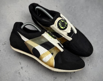 Vintage Puma Cell Track Spikes Schwarz Gold Selten Laufschuhe