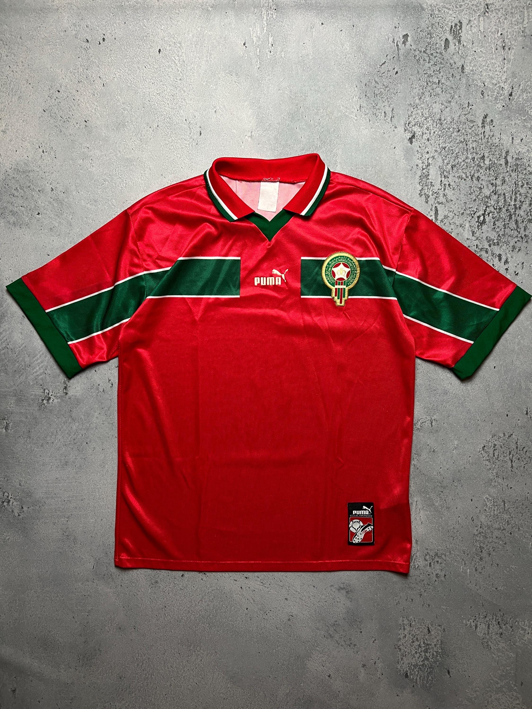 Puma モロッコ代表 サッカーシャツ 1998年フランスワールドカップ Puma X Morocco 1998-1999 Away Football Shirt World Cup Too
