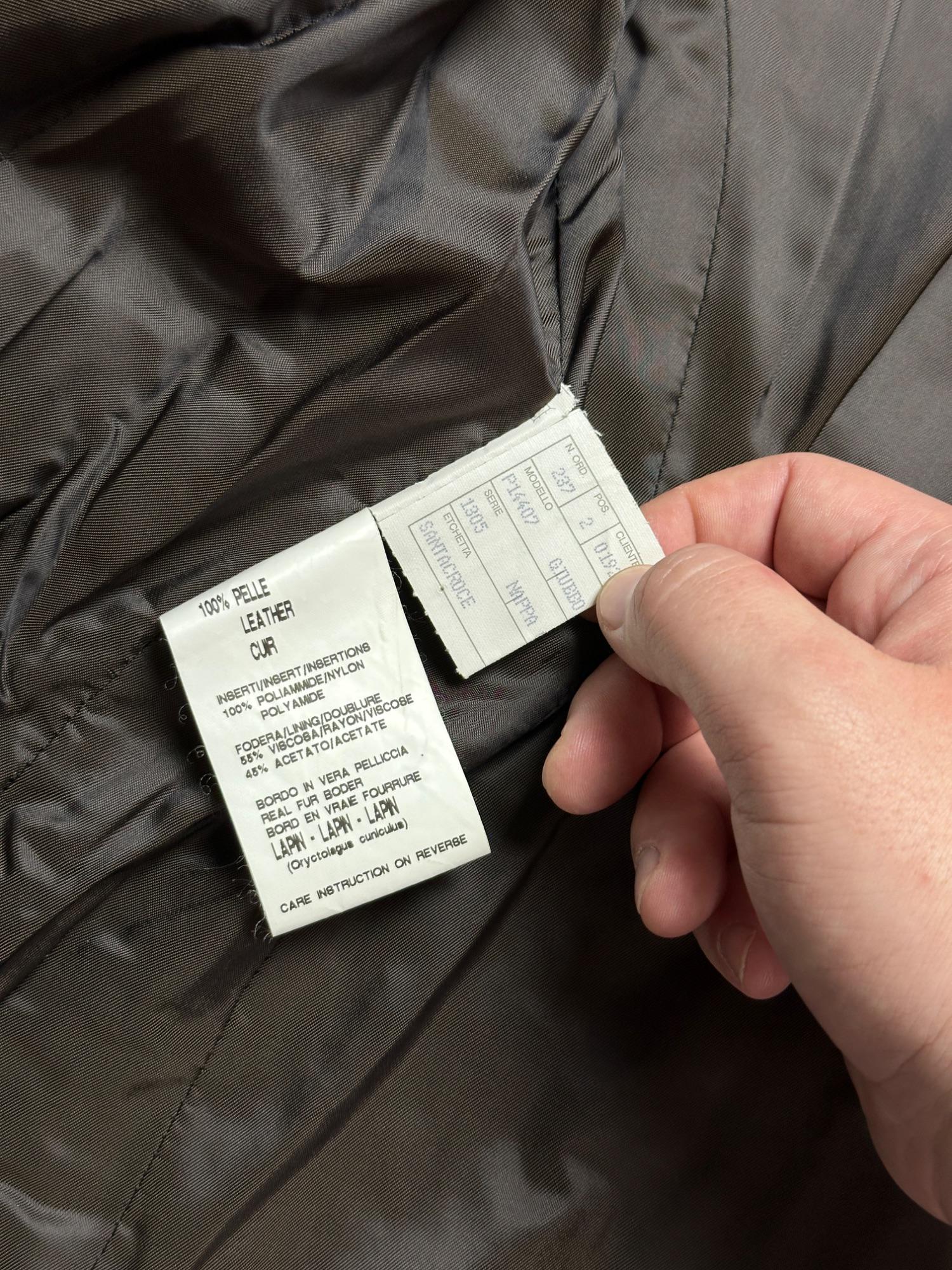Santacroce Firenze Archive Brown Leather Jacket With Fur