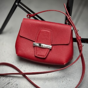 Longchamp Paris Roseau Leder Umhängetasche Schultertasche