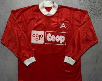 Vintage Le Coq Sportif Soccer Jersey: Red Long Sleeve Sport Tee