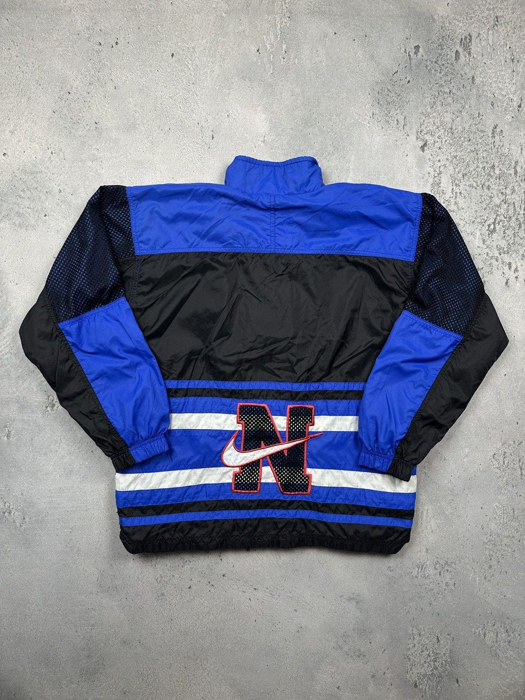 Vintage 90s Nike Blue Black Windbreaker Jacket Rare 80s Y2k - Etsy