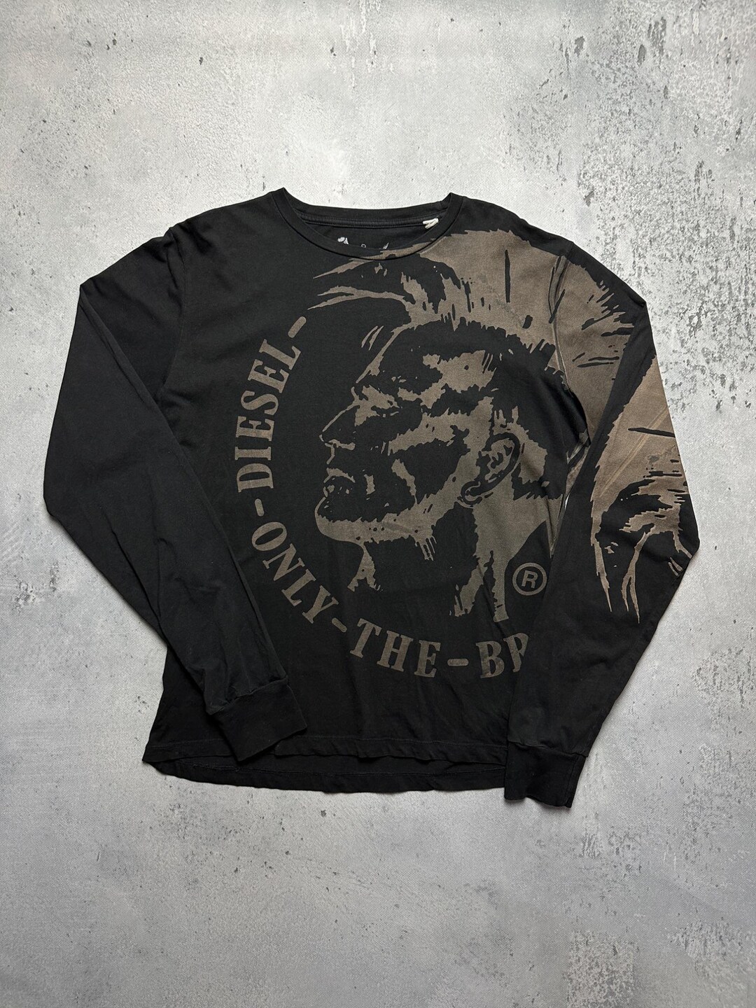 トップス 00s DIESEL archive y2k pank opium skull Vintage Y2K Skull Skeleton T Shirt Size XL Black Punk Metal