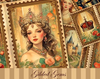 Princess Junk Journal Kit, Digital Download, Printable Pages, Ephemera ...