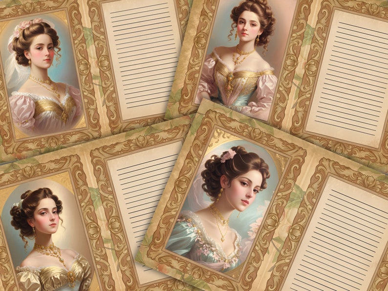 Victorian Ladies Junk Journal Kit: Shabby Chic Printable Pages (digital ...