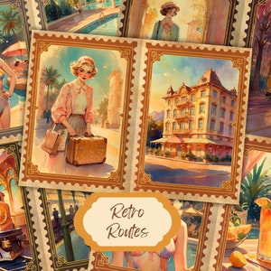 Vintage Reise Ephemera: Retro Collage (Digitaler Download)