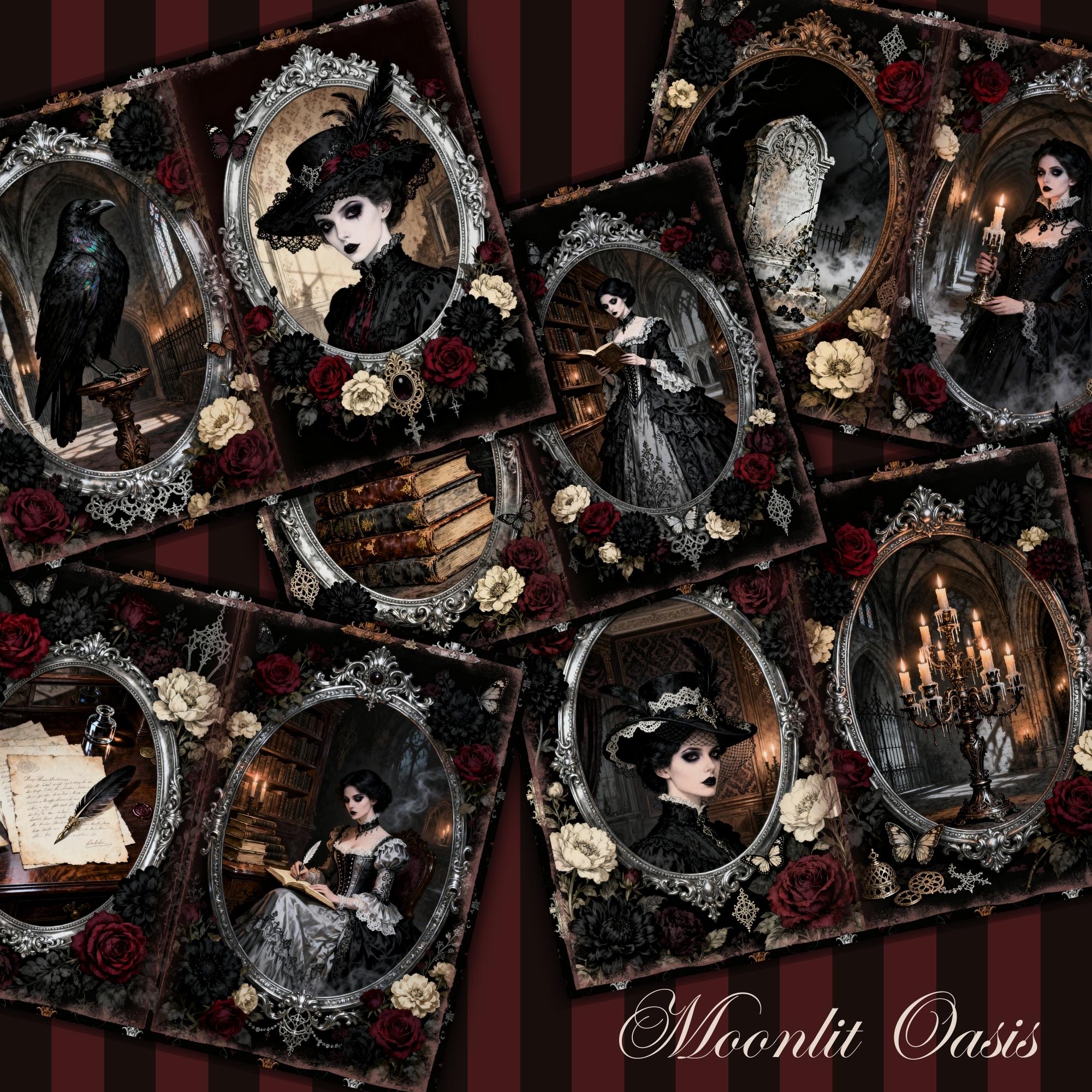 Gothic Victorian Junk Journal Kit Printable, Dark Academia Ephemera ...