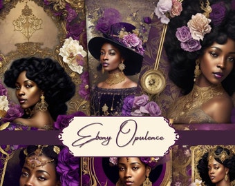 Empowering Elegance: A Victorian Black Women's Digital Junk Journal Kit - Printable, Ephemera, Perfect June Birthday Gift