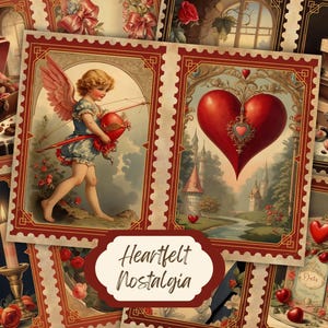 Papel do Junk Journal do Dia dos Namorados, Eu te amo para impressão, Download digital do Junk Journal, Junk Journal para impressão, Páginas do Diário Romântico, Vday