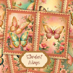Aquarell Schmetterling Junk Journal Kit Fantasy Schmetterling Journal Seiten, Junk Journal druckbares Papier, digitale Collage Blatt, sofortiger Download