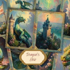 Dragons Junk Journal Kit Fantasy Dragon Scrapbook Printable Backgrounds Dragon Junk Journal Supplies Cute Dragons Shabby Chic Digital Art