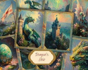 Dragon Junk Journal Kit: Fantasy Scrapbook Pages (Digital Download)