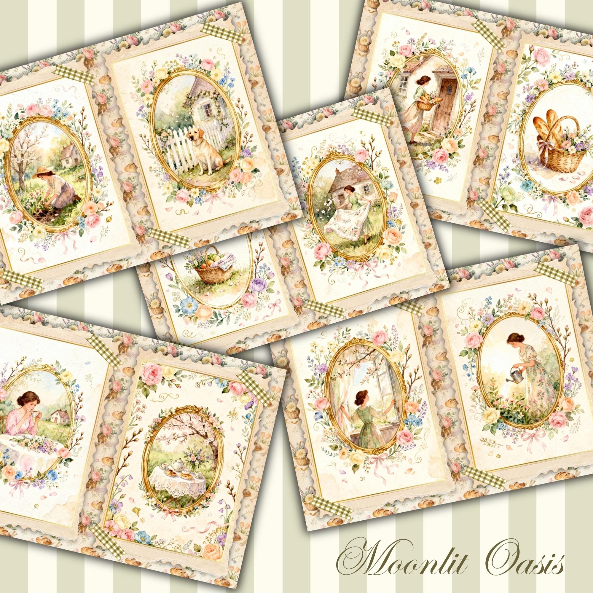 Spring Garden Junk Journal Kit Printable Cottagecore Floral Pages With ...