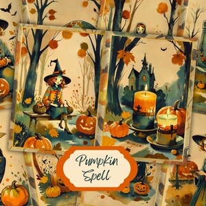 Witchy Halloween Junk Journal Pages: Spooky Autumn Ephemera (Digital Download)