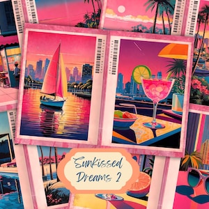Summer Beach Collage: Digital Junk Journal Paper (Digital Download)