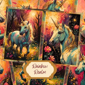 Unicorn Junk Journal Kit: Fantasy Floral Printable Pages (Digital Download)
