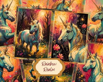 Unicorn Junk Journal Kit: Fantasy Floral Printable Pages (Digital Download)
