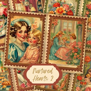 Vintage Mother&#39;s Day Junk Journal, Mothers and Daughters, Kit, Mother, Daughter, Mum, Mom, Gift, Collage Pages, Printable, Digital Download
