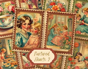 Vintage Mother's Day Junk Journal Kit: Printable Collage Pages (Digital Download)