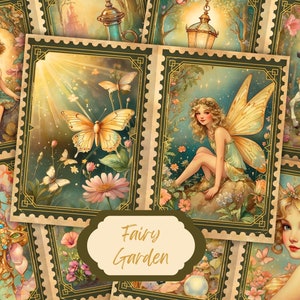 Spring Fairy Garden Junk Journal Kit, Fantasy Fairy Collage Printables, Digital Fairy Kit Fairy Seasons Collection Fairy Land Collage Pages,