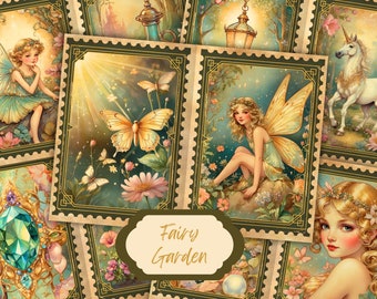 Fairy Garden Junk Journal Kit: Fantasy Collage Printables (Digital Download)