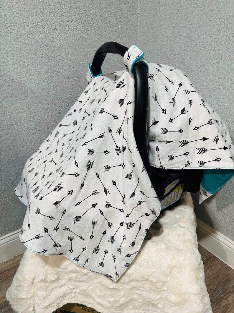 Carseat Canopy Cover/minky and Soft Flannel - Etsy