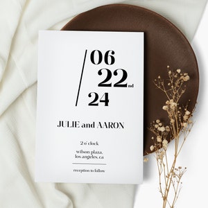 Wedding Invitation Template Minimalist, Wedding Invitation Template Download, Editable Modern Wedding Invite, Instant Download JULIE image 1