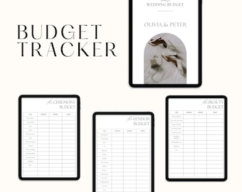 Canva Wedding Budget Tracker Template, Bridal Shower Planner, Wedding Planner, Wedding Planning Book, Wedding Budget Printable