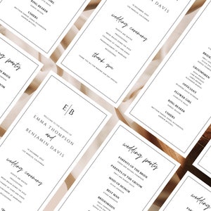 Minimalist Wedding Program Template Modern Order of Service image 4