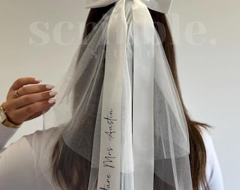 Velo de novia personalizado / Despedida de soltera / Encaje / Futura novia / Fiesta / Lazo / Accesorios de novia