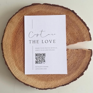Capture The Love Wedding-bord | DIY-bruiloft | Bruiloft | Minimalistisch | QR-foto's bruiloft